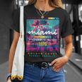 I Love Miami & Miami Loves Me Cool Miami Illustration Tシャツ 彼女への贈り物