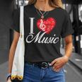 I Love Music D001-0095A Tシャツ 彼女への贈り物