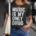 Music Is My Only Drug グラフィックプリント Tシャツ 彼女への贈り物