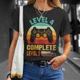 Nivel 4 Completo 4 Aniversario Divertido 4º Aniversario De Boda Camiseta unisex Regalos para ella