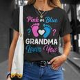Pink Or Blue Grandma Loves You Team Boy Girl Gender Reveal T-Shirt Gifts for Her