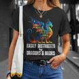 Reading Lover Easily Distracted By Dragons And Books Dragon T-Shirt Gifts for Her