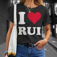 Red Heart I Love Rui Tシャツ 彼女への贈り物