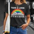 Retros Vintage Rainbow Take a Look It's In a Book Reading T-Shirt Gifts for Her