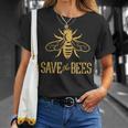 Save The Bees 花、じんましん、アースデイ、環境、平和 Tシャツ 彼女への贈り物