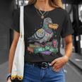 Smart Pigeon Sitting On Book Stack T-Shirt Gifts for Her