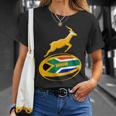 Springbok ラグビーボール & 南アフリカ国旗 メンズ レディース キッズ Tシャツ 彼女への贈り物