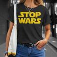 Stop Wars 反戦メッセージ 地球と宇宙の平和 Tシャツ 彼女への贈り物