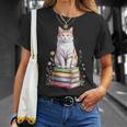 Turkish Van Bookworm Flowers Book Reading Books T-Shirt Gifts for Her