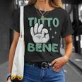 Tutto Bene イタリアの手のジェスチャー面白い引用イタリア 長袖tシャツ Tシャツ 彼女への贈り物