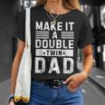 Vintage Make It A Double Twin Dad Festa Del Papà Maglietta Regalos para ella
