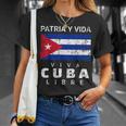 Viva Cuba Libre Patria Yida Bandera Cubana Apenada Camiseta unisex Regalos para ella