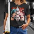 Waifu セクシー アニメ キス 女の子 角 日本の漫画風 Tシャツ 彼女への贈り物