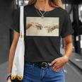 アダム・ミケランジェロによる創造 美術史 Tシャツ 彼女への贈り物