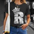 アルファベットtシャツ イニシャル文字 R & キング クイーン クラウン Tシャツ 彼女への贈り物