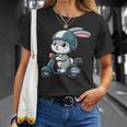 ウサギ スクーター ペット 面白い オートバイ Tシャツ 彼女への贈り物
