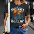 エビのバリン 燃えるようなエビがサメの上に沈むミーム。 Tシャツ 彼女への贈り物