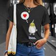 オカメインコ さん『ハート』フキダシ 鳥【どうぶつフレンズ】動物 イラスト Tシャツ 彼女への贈り物