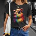 カピバラレインボーフラッグゲイプライド Tシャツ 彼女への贈り物