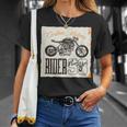カフェレーサー カスタム バイク おしゃれ オートバイ ライダー イラスト Tシャツ 彼女への贈り物