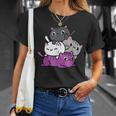 カワイイ猫の山 アセクシャルプライド Tシャツ 彼女への贈り物