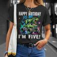 キッズ ハッピーモンスタートラックがテーマの5歳の誕生日 5歳 男の子 5歳 Tシャツ 彼女への贈り物