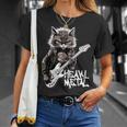 ギターを弾く猫 ヘヴィメタル ロックキャット おもしろギタリスト 長袖tシャツ Tシャツ 彼女への贈り物