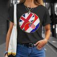 クロアチアの旗 イングランド イギリス 英語 イギリス クロアチア語 Tシャツ 彼女への贈り物