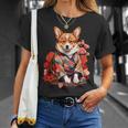 コーギー 着物 サムライ 伝統 日本アニメ アート 忍者 Tシャツ 彼女への贈り物