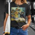 ゴッホ ひまわりの黒猫 絵画アート Tシャツ 彼女への贈り物