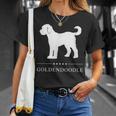 ゴールデンドゥードル 犬 ホワイト シルエット Tシャツ 彼女への贈り物