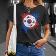 サッカーボール 韓国国旗付き Tシャツ 彼女への贈り物