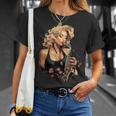 サックスを吹くピンナップの女の子 サックス奏者 ヴィンテージ Tシャツ 彼女への贈り物