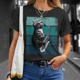 サックスを奏でる猫 ヴィンテージ 猫 ジャズ サックス 音楽 サックス Tシャツ 彼女への贈り物