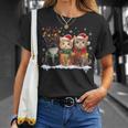 サンタ 猫 ライト トナカイ クリスマス 猫 恋人 パジャマ Tシャツ 彼女への贈り物