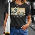 サーフィン ノーフォークテリア 神奈川波 和 犬 面白い Tシャツ 彼女への贈り物