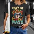 シンコ デ マヨ スケルトン ラ カトリーナ カラベラ フローラル メキシカン 長袖tシャツ Tシャツ 彼女への贈り物