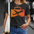 スーツケース航空の飛行機デザイン Tシャツ 彼女への贈り物