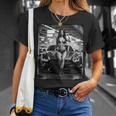 セクシーガールグラフィックtシャツ セクシーピンナップモデル&エキゾチックカーb&W 長袖tシャツ Tシャツ 彼女への贈り物