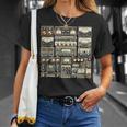 セットアップ ヴィンテージ オーディオ Hifi サウンドシステム ミックスメディア コラージュ Tシャツ 彼女への贈り物