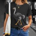 ダチョウ ポートレート 動物 モチーフ 描画 鳥 アート 長袖tシャツ Tシャツ 彼女への贈り物
