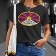 チベットの旗 楕円フリーチベット Tシャツ 彼女への贈り物