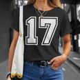 チームジャージーナンバー＃17スポーツギフト Tシャツ 彼女への贈り物