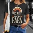 ドイツ語でケープなしのお父さんスーパーヒーロー、父の日 Tシャツ 彼女への贈り物