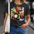 ドラムモチーフ カラフル シルエット 楽器 ドラマー Tシャツ 彼女への贈り物