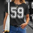 ナンバー59 59歳の誕生日ギフト選手チーム番号入りジャージ Tシャツ 彼女への贈り物