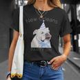 ニューオーリンズ 面白い犬の着用パーティーハット付き Tシャツ 彼女への贈り物