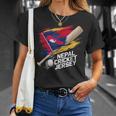 ネパール クリケットジャージ 2024 ネパールのクリケットフラッグ Tシャツ 彼女への贈り物