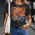 ハロウィーン スケルトン ライディング モンスタートラック トリックオア トリート パーティー Tシャツ 彼女への贈り物