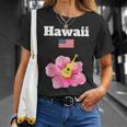 ハワイ お土産 ハイビスカス 花 トロピカル ティキ 音楽 アメリカ国旗 Tシャツ 彼女への贈り物